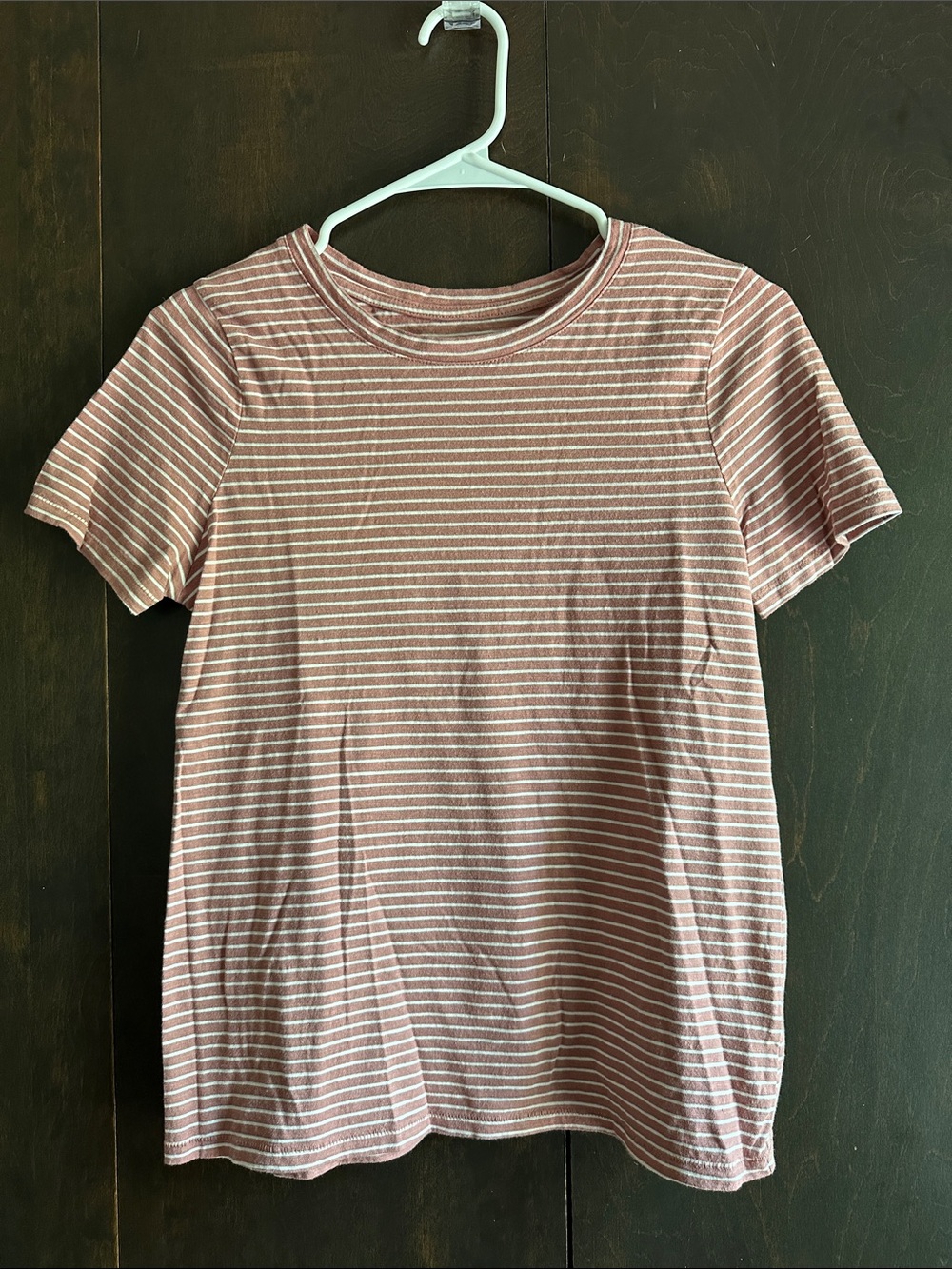Sonoma Pink and White Striped Short Sleeve Tee